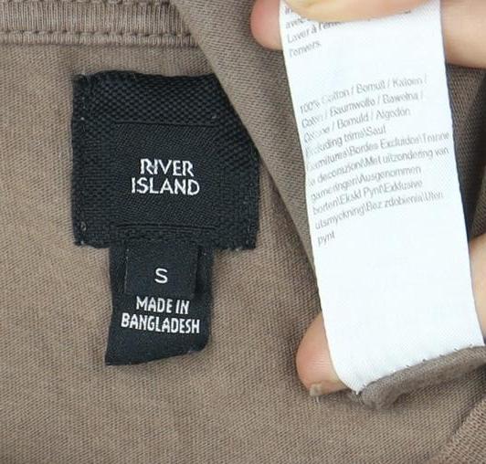 River Island Men's Brown Graphic Print T-Shirt S