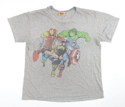 Marvel Comics Grey Avengers T-Shirt Men Large