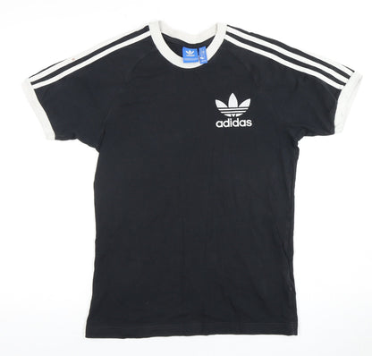 Adidas Men's Black S Cotton T-Shirt, Short Sleeve