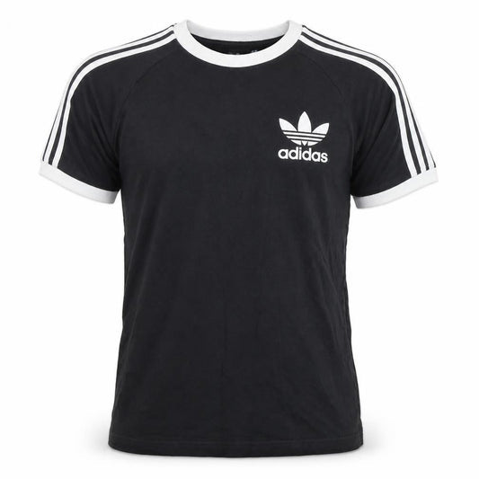 Front view of Adidas Men's Black S Cotton T-Shirt, Short Sleeve