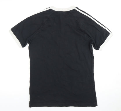Adidas Men's Black S Cotton T-Shirt, Short Sleeve