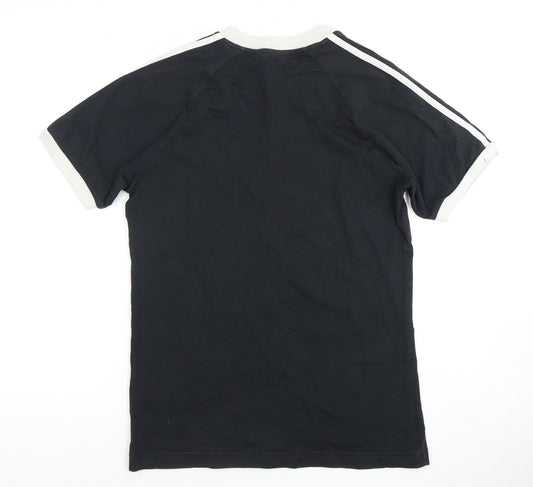 Adidas Men's Black S Cotton T-Shirt, Short Sleeve