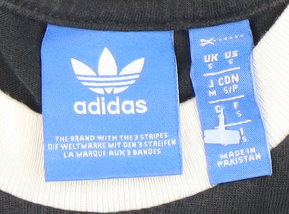 Adidas Men's Black S Cotton T-Shirt, Short Sleeve