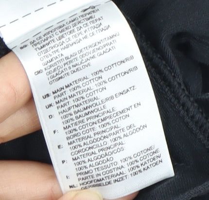 Adidas Men's Black S Cotton T-Shirt, Short Sleeve