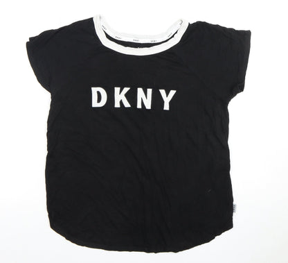 DKNY Women's Black Crew Neck T-Shirt Size S