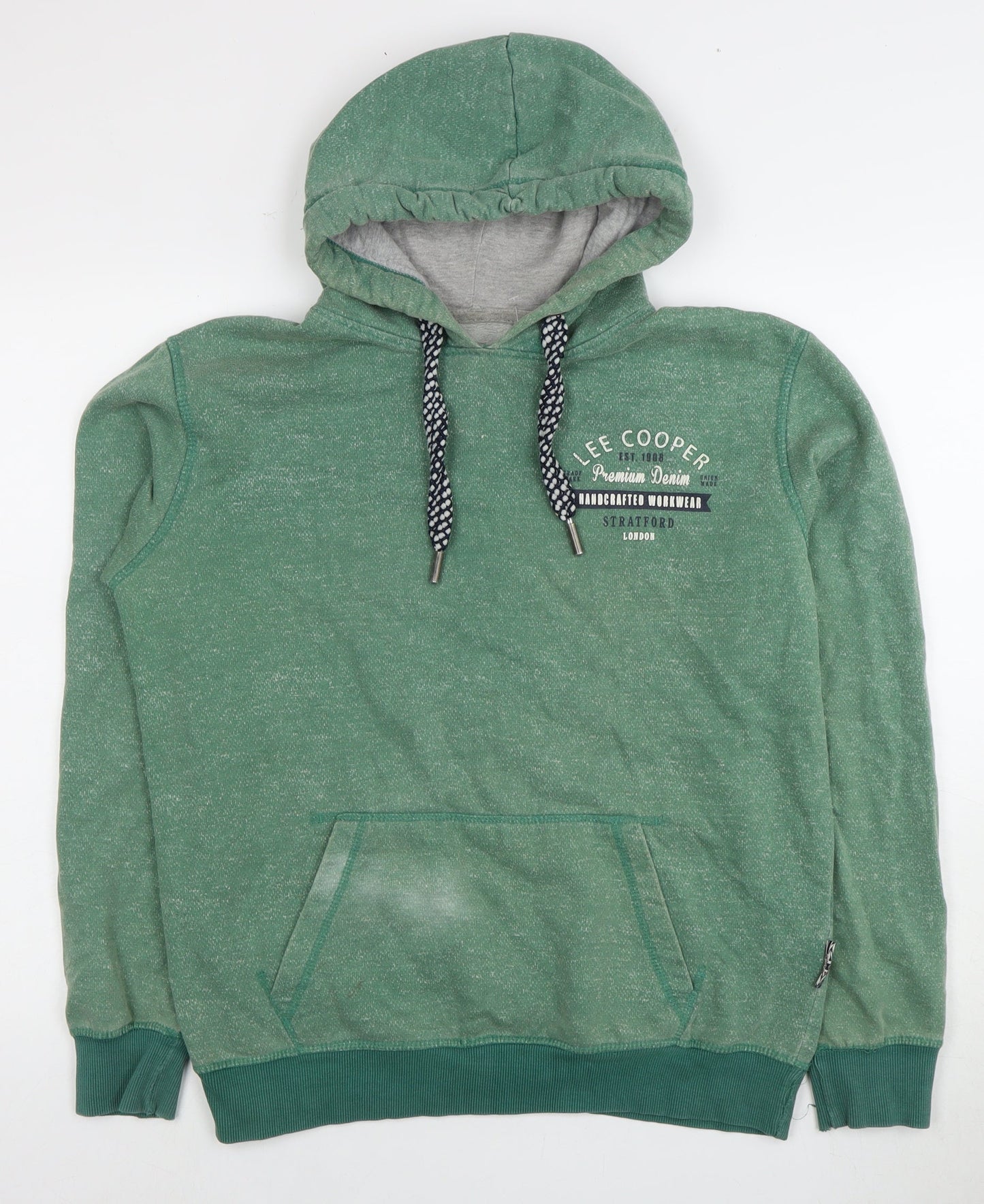 Mens UK Size L Lee Cooper Green Pullover Hoodie