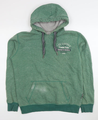 Mens UK Size L Lee Cooper Green Pullover Hoodie