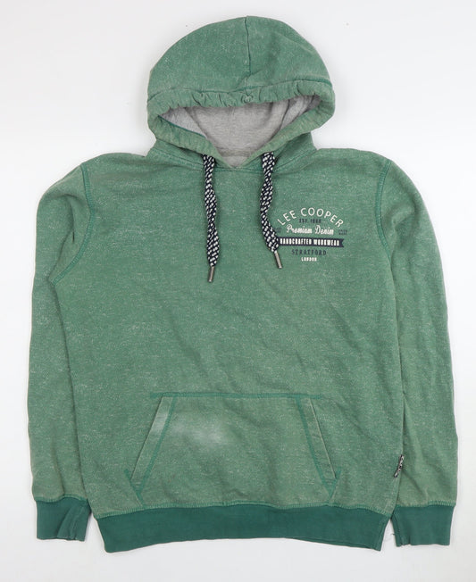 Mens UK Size L Lee Cooper Green Pullover Hoodie