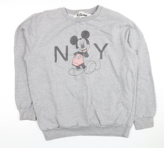 Unisex Adults UK Size 12 Disney Grey Pullover Sweatshirt