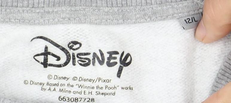 Unisex Adults UK Size 12 Disney Grey Pullover Sweatshirt