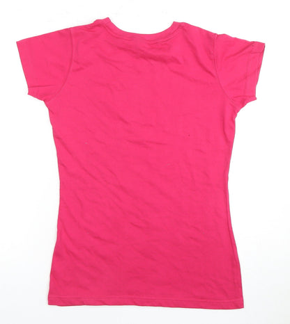 College Store Women's Pink M T-Shirt, Crew Neck