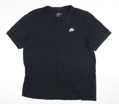 Nike Men’s Black Crew Neck T-Shirt, Size L, Logo Accent