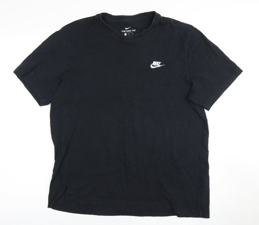 Nike Men’s Black Crew Neck T-Shirt, Size L, Logo Accent