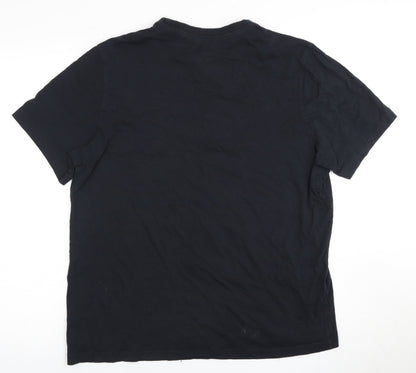 Nike Men’s Black Crew Neck T-Shirt, Size L, Logo Accent