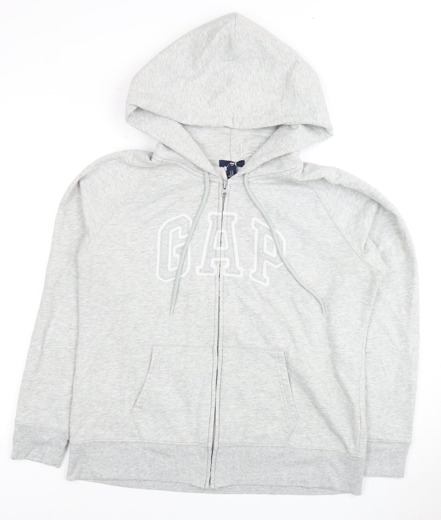 Gap Women's Grey XL Full Zip Hoodie, Logo Accents