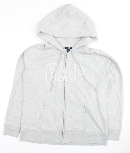 Gap Women's Grey XL Full Zip Hoodie, Logo Accents