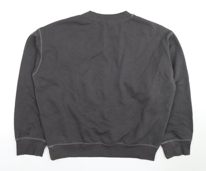 H&M Unisex Black Paris Logo Crew Neck Pullover Sweatshirt XS