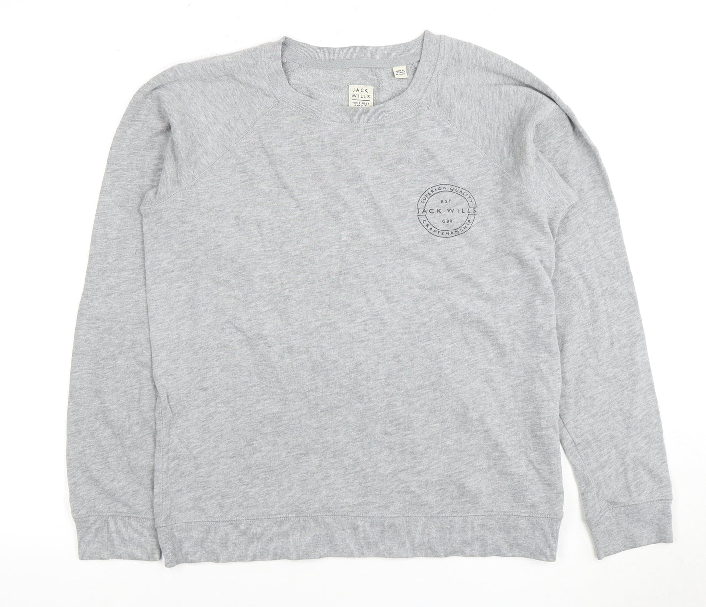 Unisex Adults UK Size 12 Jack Wills Grey Pullover Sweatshirt