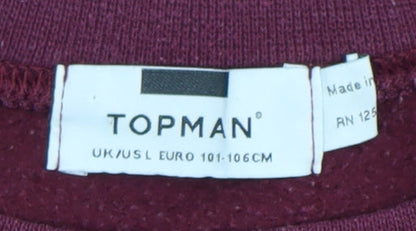 Topman Men's Red Pullover Sweatshirt L