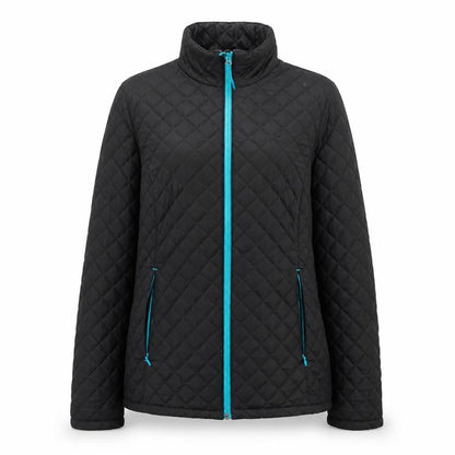 Alpine Women's Black Quilted Jacket, Size 12, Full Zip, Casual