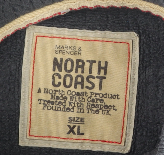 Mens UK Size XL Marks and Spencer Grey Collared Sweatshirt