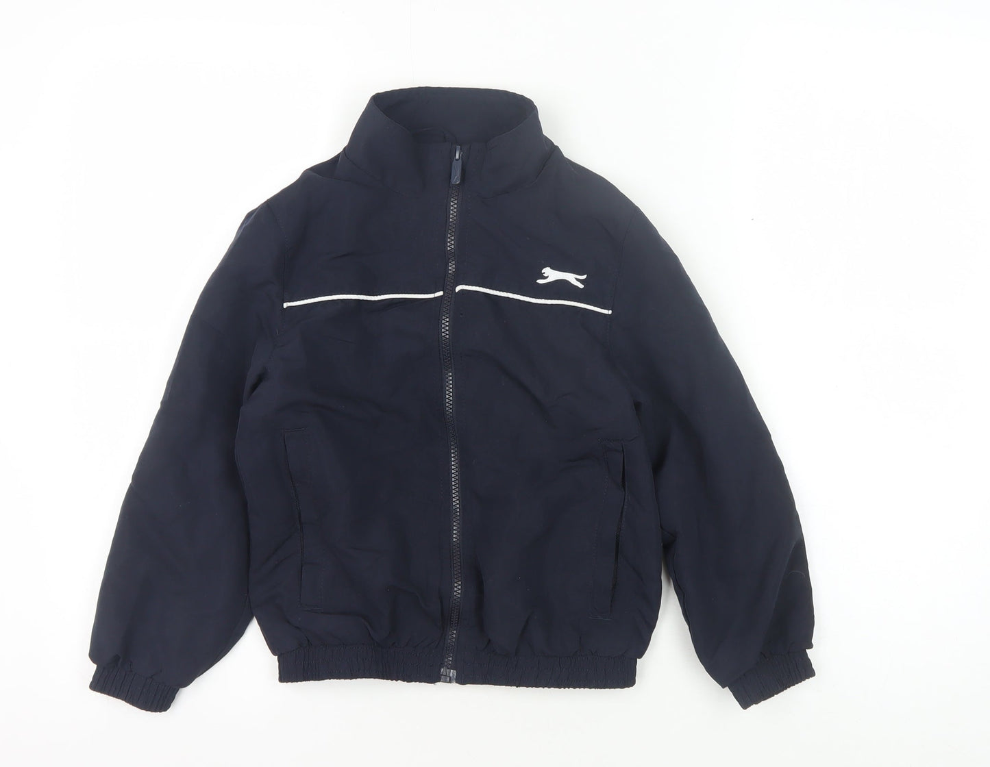 Slazenger Boys Black Track Jacket, Size 7-8, Full Zip