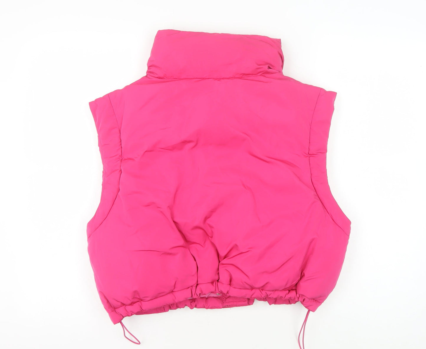 Pull & Bear Women's Pink Puffer Waistcoat, Size 10