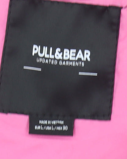 Pull & Bear Women's Pink Puffer Waistcoat, Size 10