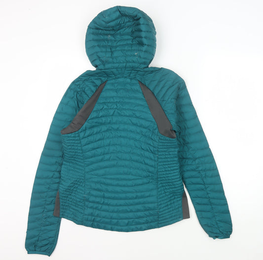 Eddie Bauer Women's Green Puffer Jacket S - Full Zip