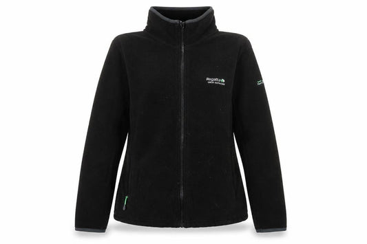 Front view of Regatta Women's Black Fleece Jacket, size 8, Full Zip