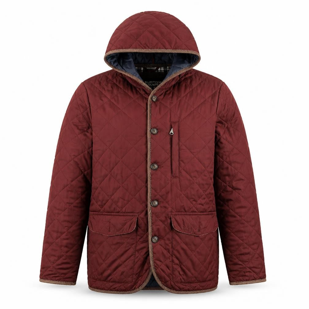 Burton Menswear London Men's Red Quilted Hooded Jacket S