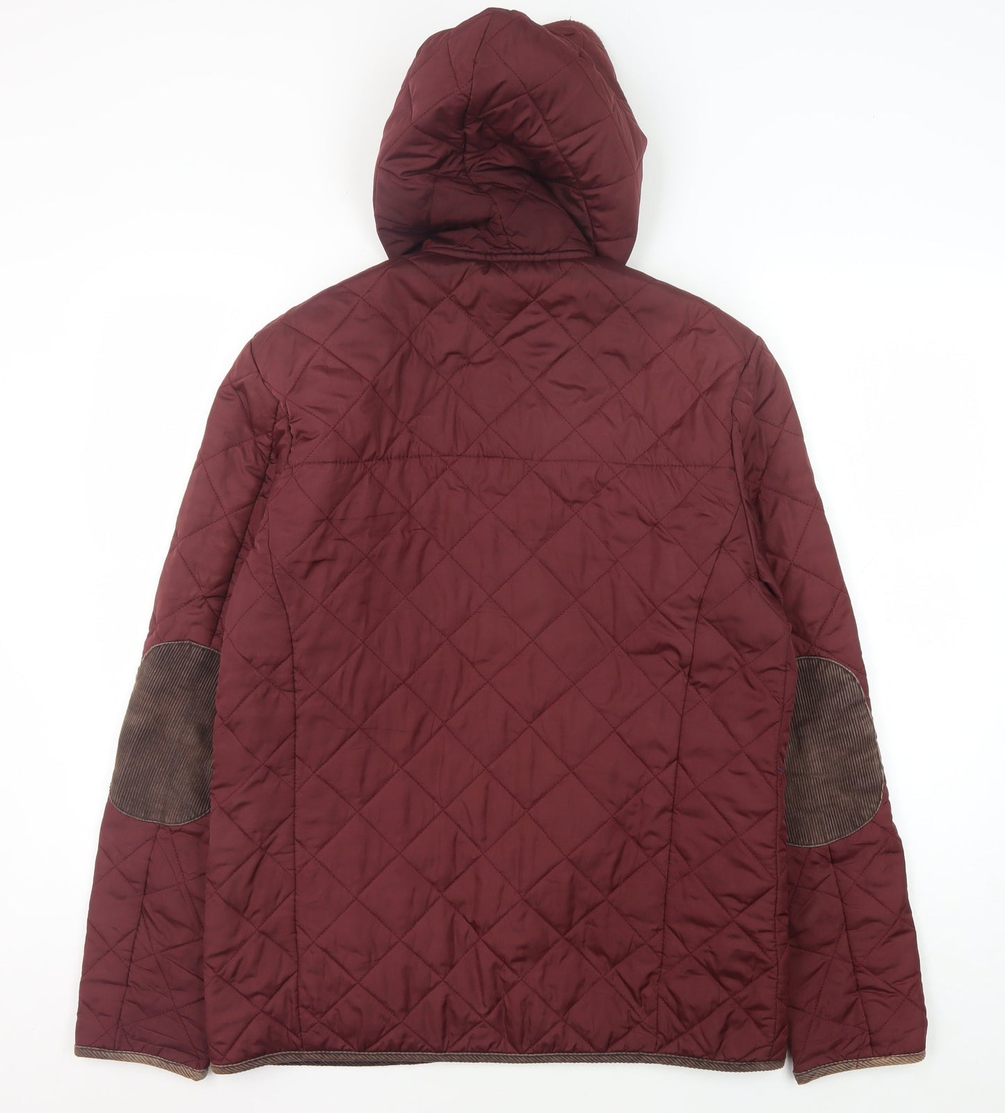 Burton Menswear London Men's Red Quilted Hooded Jacket S