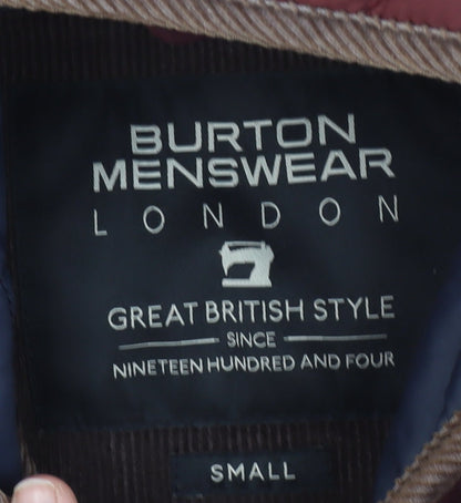 Burton Menswear London Men's Red Quilted Hooded Jacket S