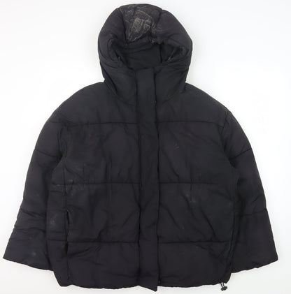 Unisex Adults UK Size M Monki Black Puffer Jacket