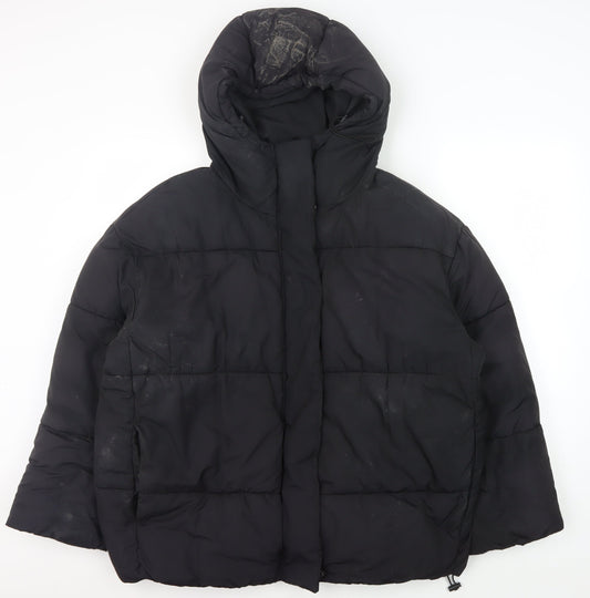 Unisex Adults UK Size M Monki Black Puffer Jacket