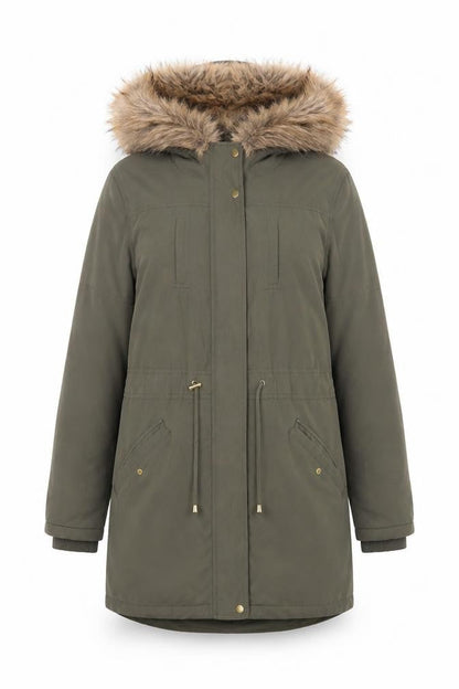 Womens UK Size S Oasis Green Parka Coat