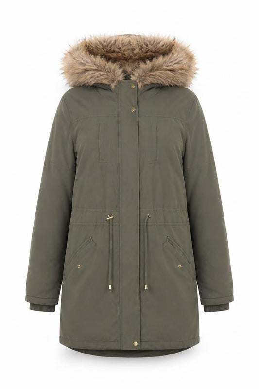 Womens UK Size S Oasis Green Parka Coat