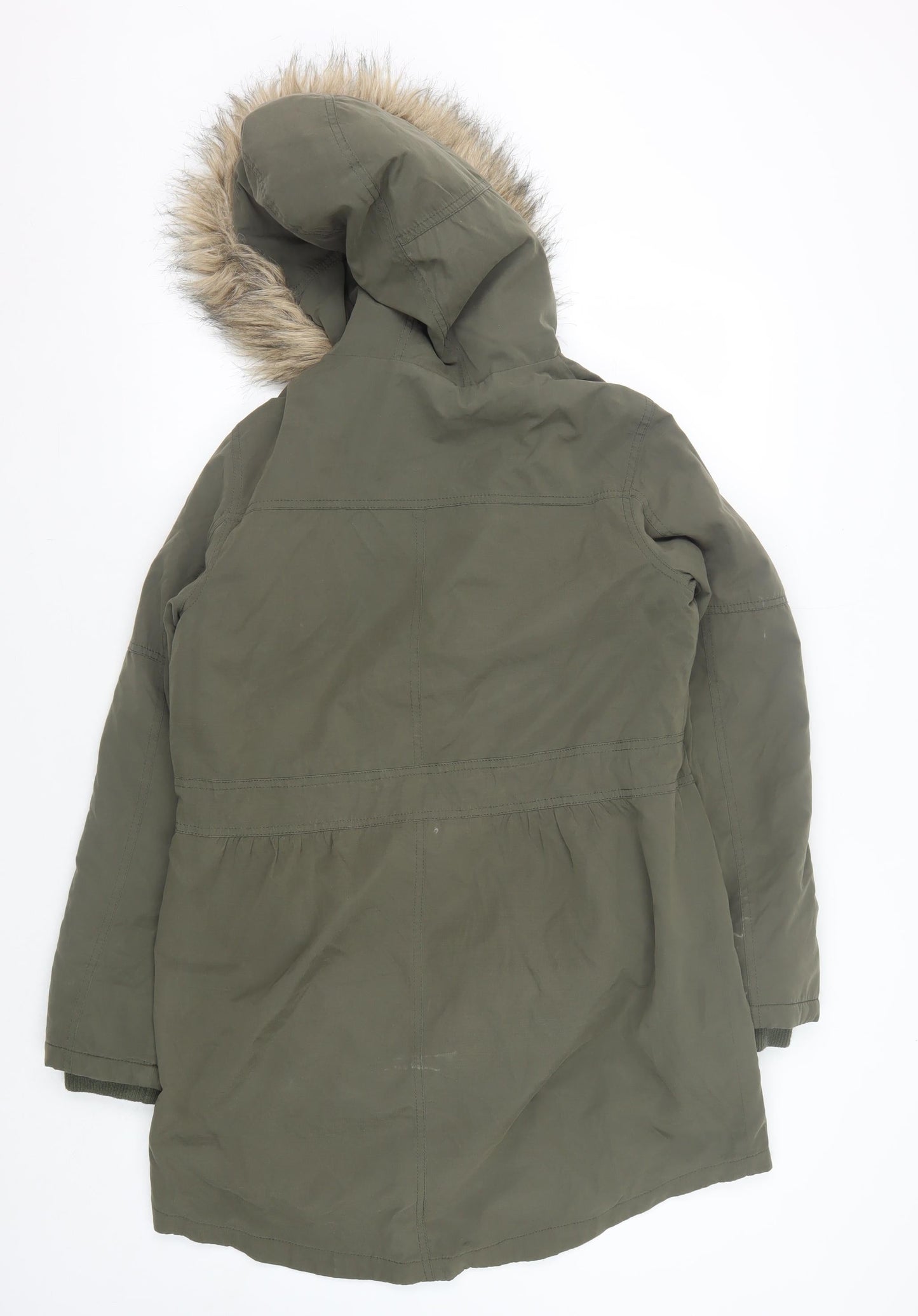 Womens UK Size S Oasis Green Parka Coat