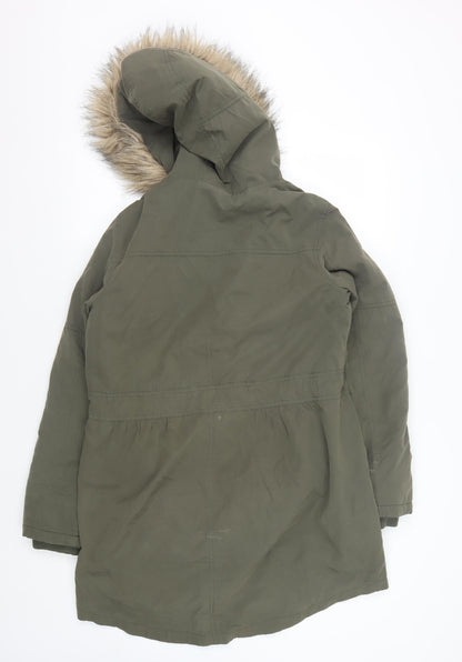 Womens UK Size S Oasis Green Parka Coat