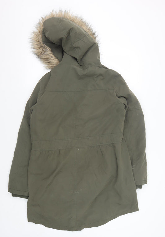 Womens UK Size S Oasis Green Parka Coat