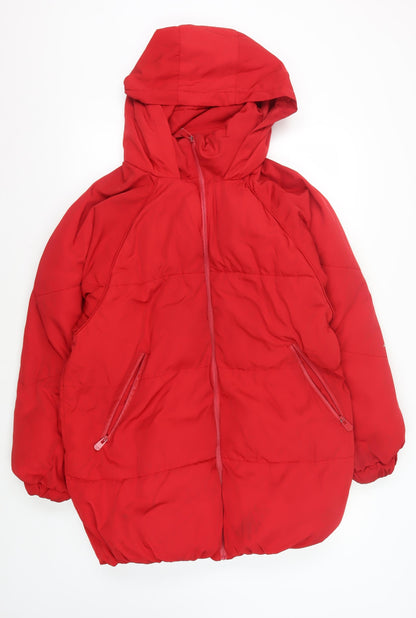 Mens UK Size L Pull & Bear Red Puffer Jacket
