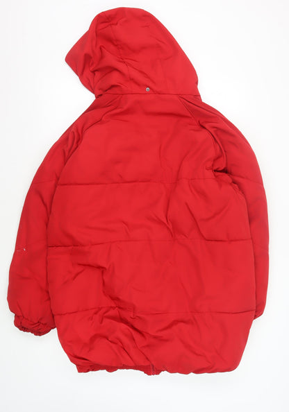 Mens UK Size L Pull & Bear Red Puffer Jacket