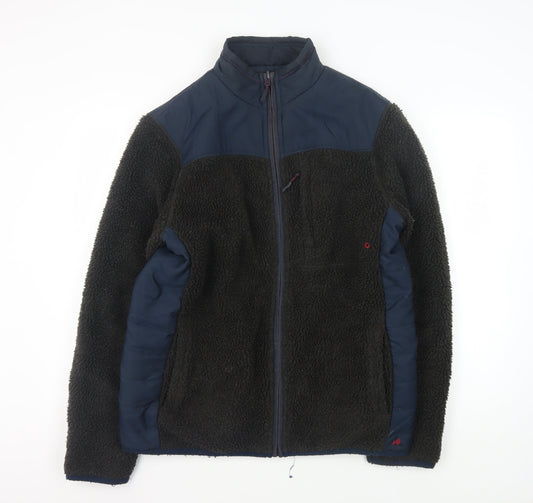 White Stuff Men's Black Fleece Jacket M Casual