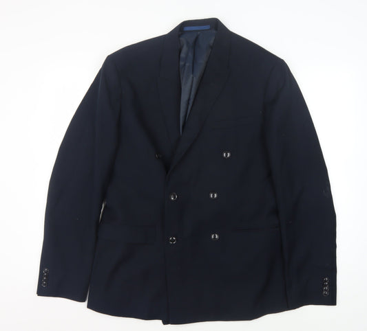 Mens UK Size 40 Topman Regular Blue Suit Jacket