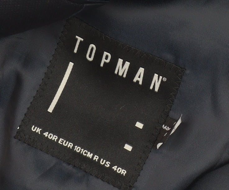 Mens UK Size 40 Topman Regular Blue Suit Jacket