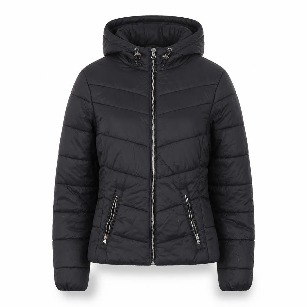 Womens UK Size S Bershka Black Puffer Jacket