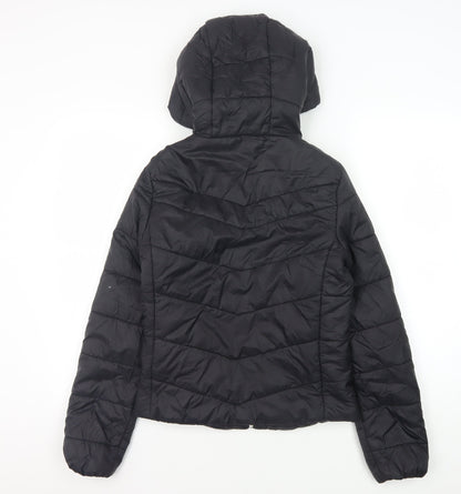 Womens UK Size S Bershka Black Puffer Jacket