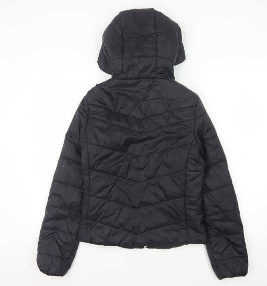 Womens UK Size S Bershka Black Puffer Jacket