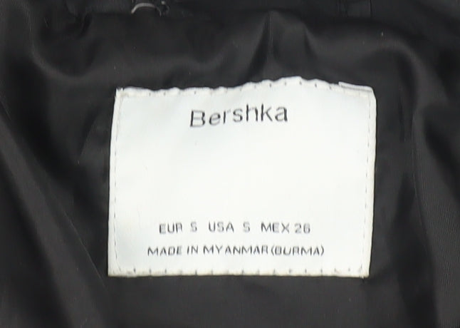 Womens UK Size S Bershka Black Puffer Jacket