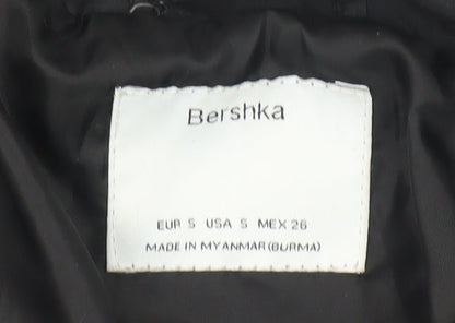 Womens UK Size S Bershka Black Puffer Jacket